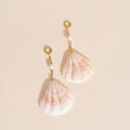 Jumbo Seashell Dangle Huggie Hoop Charms 2