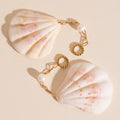 Jumbo Seashell Dangle Huggie Hoop Charms 3