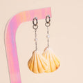 Jumbo Seashell Dangle Huggie Hoop Charms 9