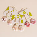 Jumbo Seashell Dangle Huggie Hoop Charms 5