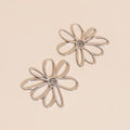 Jumbo Wire Floral Huggie Hoop Earrings 8