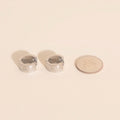 Naked Checkered Rounded Super Chunky Huggie Hoop Earrings 8