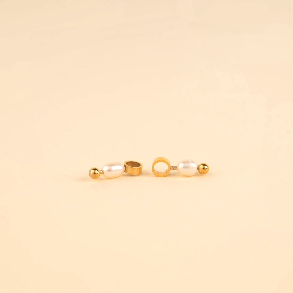 Mini Natural Pearl Huggie Hoop Charms
