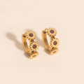 Sunflower 3D Huggie Hoop Earrings 5