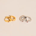 Red Crystal Textured Huggie Hoop Earrings 9