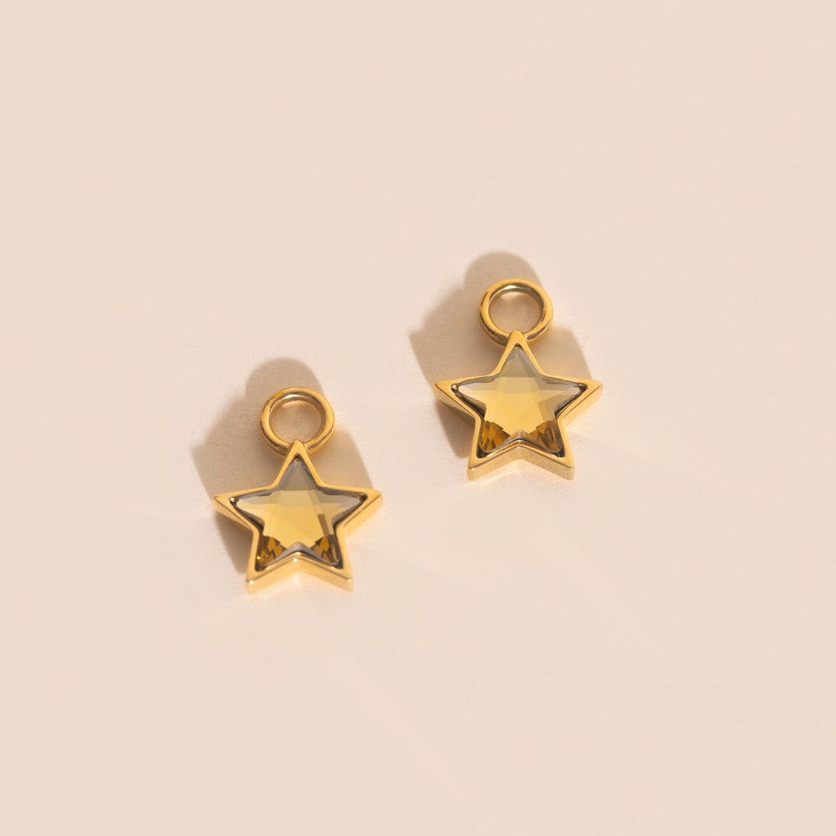 Shiny Star Huggie Hoop Charms