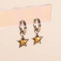 Shiny Star Huggie Hoop Charms 7