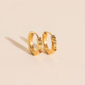 Red Crystal Textured Huggie Hoop Earrings 3