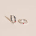 Red Crystal Textured Huggie Hoop Earrings 8