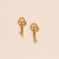 Key Heart Huggie Hoop Charms 4