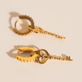 Key Heart Huggie Hoop Charms 1