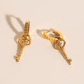 Key Heart Huggie Hoop Charms 2