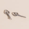Key Heart Huggie Hoop Charms 7