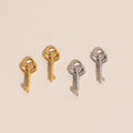 Key Heart Huggie Hoop Charms 8