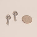 Key Heart Huggie Hoop Charms 9