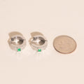 Textured Emerald Crystal Chunky Huggie Hoop Earrings 10