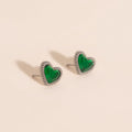 Emerald Heart Stud Earrings 5