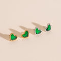 Emerald Heart Stud Earrings 8