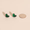 Emerald Heart Stud Earrings 9