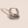 Rope Chunky Rounded Huggie Hoop Earrings 6