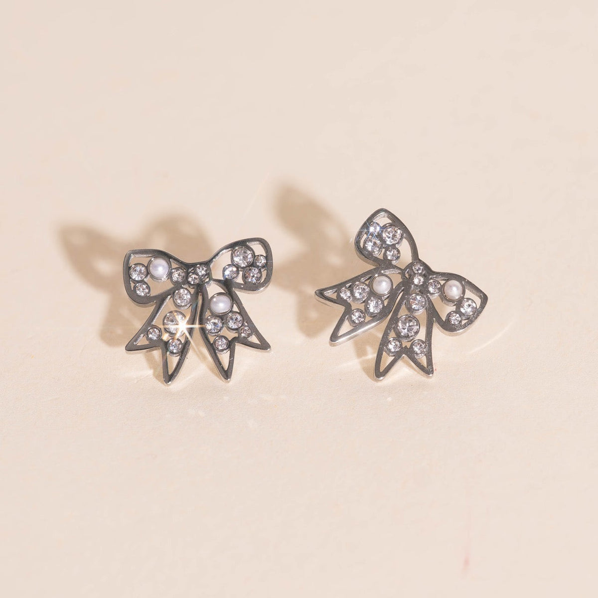 Luxe Ribbon Bow Stud Earrings