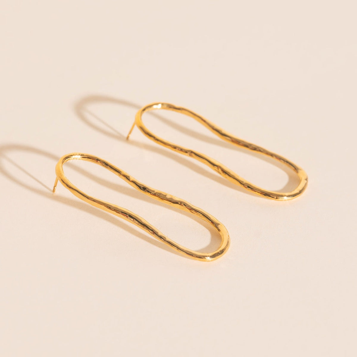 Hammered Oval Stud Earrings