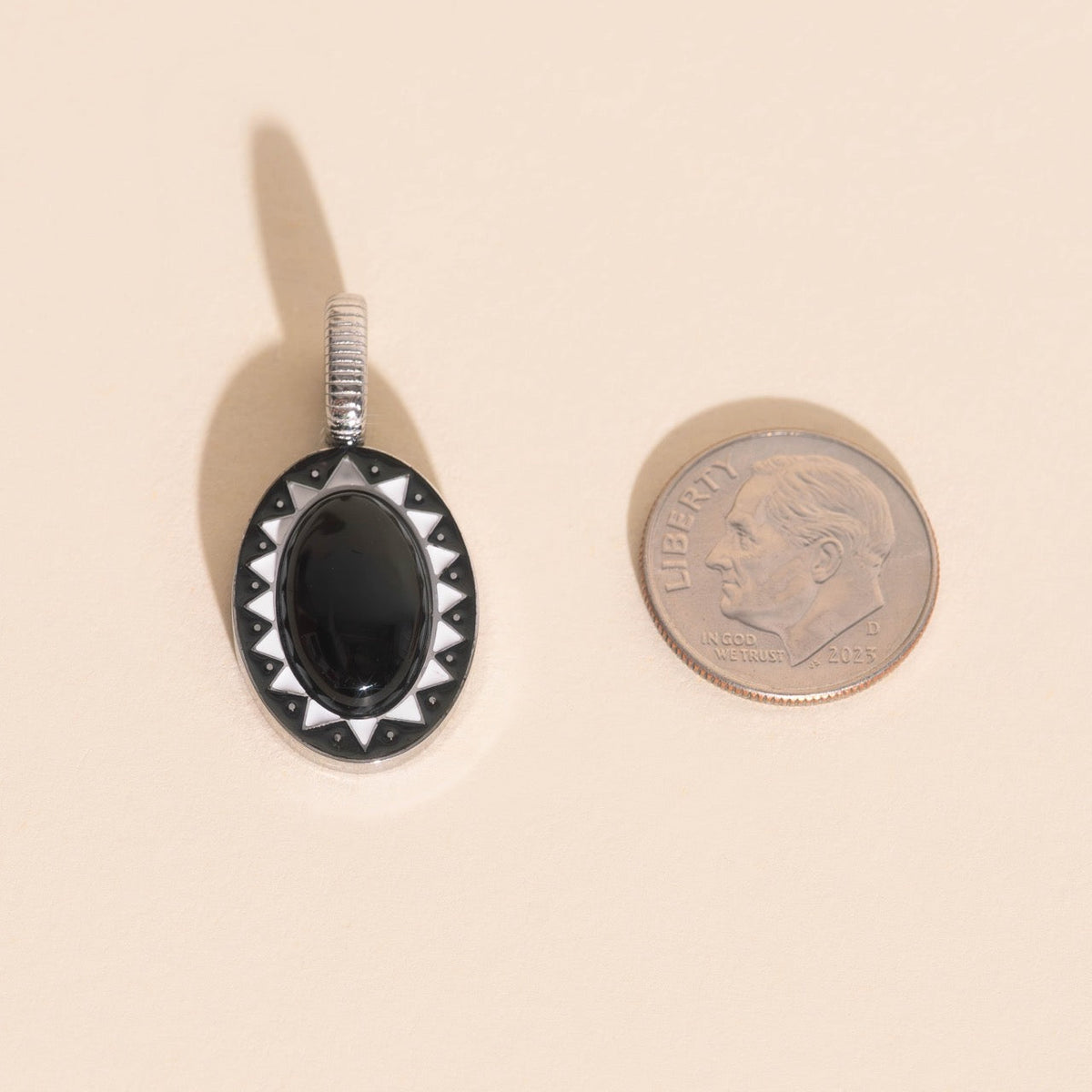 Black Stone Necklace Charm