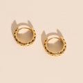Black Star Chunky Huggie Hoop Earrings 4