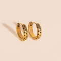 Black Star Chunky Huggie Hoop Earrings 2