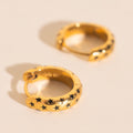 Black Star Chunky Huggie Hoop Earrings 1