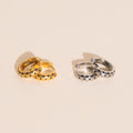Black Star Chunky Huggie Hoop Earrings 7