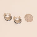 Black Star Chunky Huggie Hoop Earrings 8