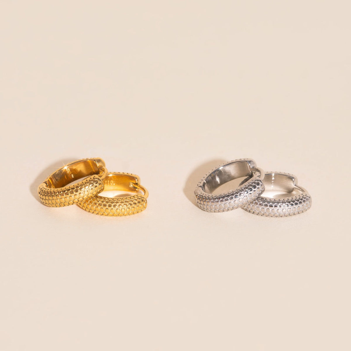 Snake Chunky Huggie Hoop Earrings