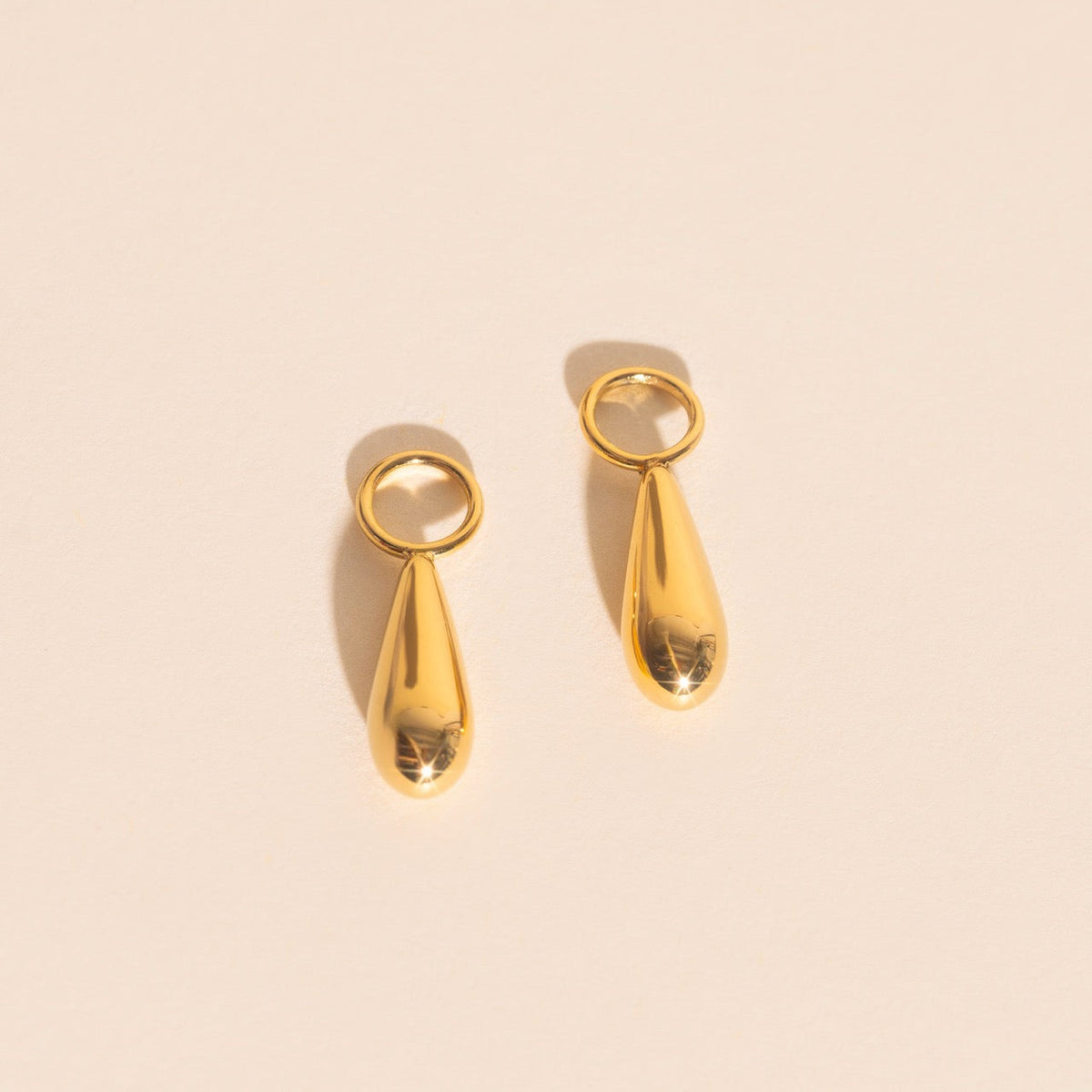 Droplet Chunky Huggie Hoop Charms