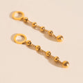 Beaded Metal Chain Chunky Huggie Hoop Charms 1