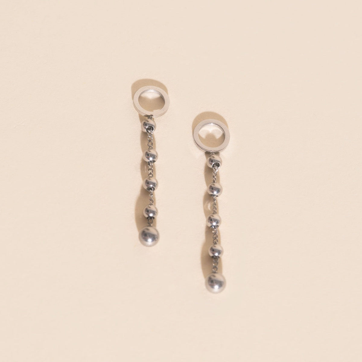 Beaded Metal Chain Chunky Huggie Hoop Charms