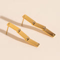 Flat Hammered Bar Stud Earrings 1