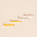 Flat Hammered Bar Stud Earrings 8