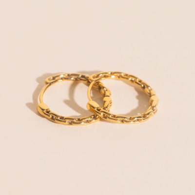 Chain Huggie Hoop Earrings
