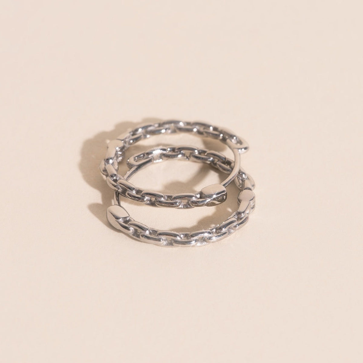 Chain Huggie Hoop Earrings