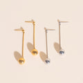 Ball Hammered Bar Stud Earrings 8