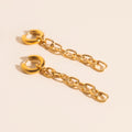 Long Chain Chunky Huggie Hoop Charms 2