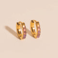 Color Gem Huggie Hoop Earrings 3