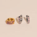 Color Gem Huggie Hoop Earrings 7