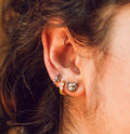 Crystal Textured Tiny Huggie Hoop Earrings 5