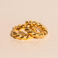 Rope Chunky Rounded Huggie Hoop Earrings 3