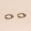 Rope Chunky Rounded Huggie Hoop Earrings 9