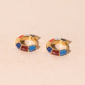 Color Block Chunky Rounded Huggie Hoop Earrings 4