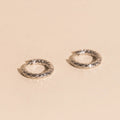 Hammered Rounded Huggie Hoop Earrings 6