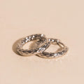 Hammered Rounded Huggie Hoop Earrings 10